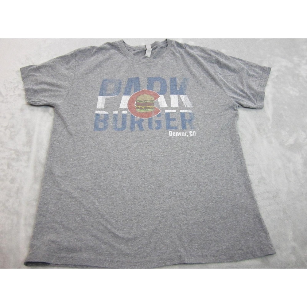 Next‎ Level Apparel Shirt Mens XL Gray Park Burger Denver Colorado Graphic Tee